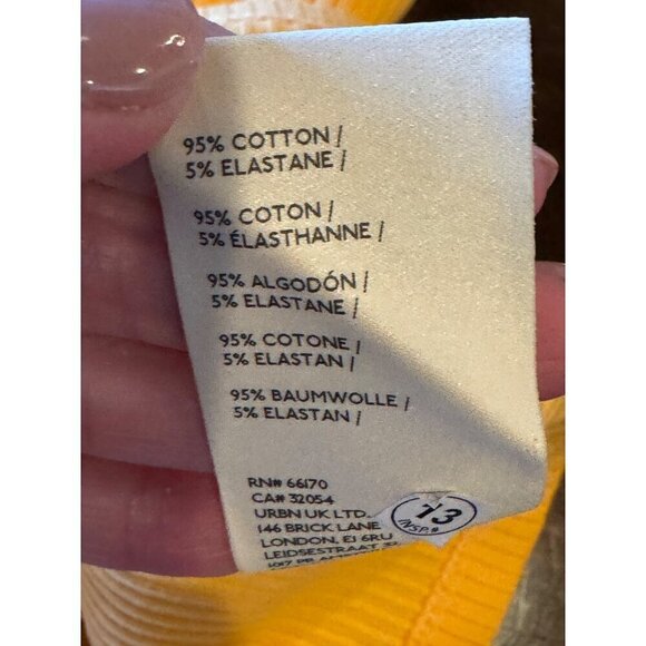 Anthropologie Shirt Women Extra Small Yellow Ribbed‎ Knit One Shoulder Tank Top - Picture 11 of 11